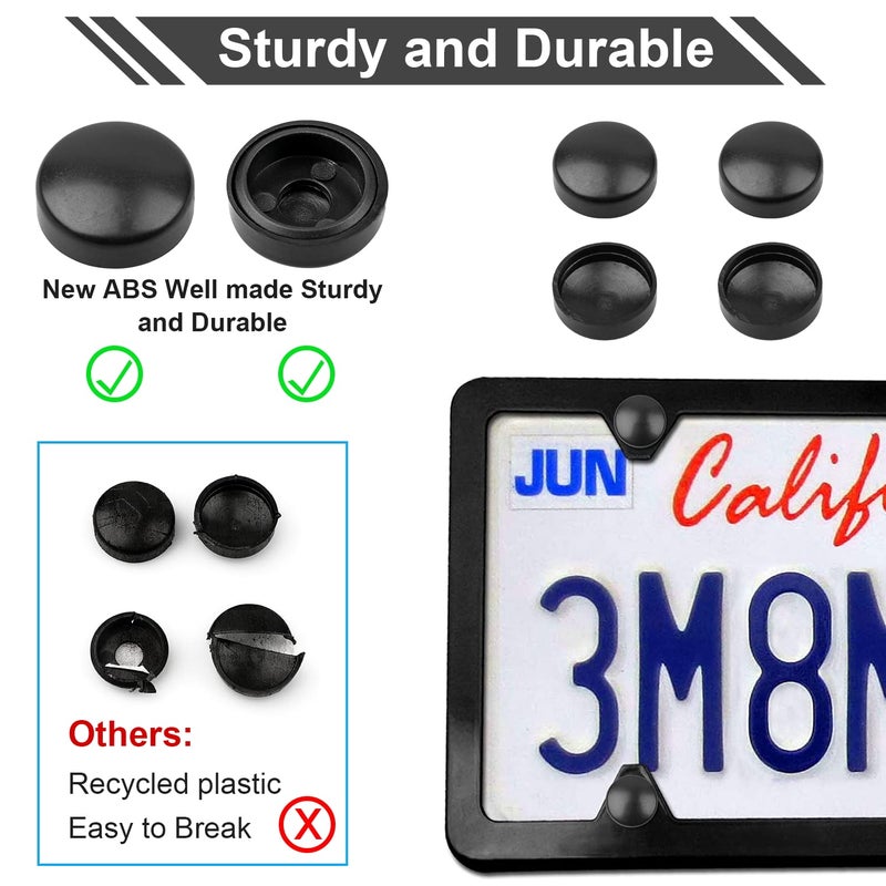 Weico License Plate Screws Kits, Stainless Steel Anti Theft Mounting Hardware for Car Tag Plate Frames Covers, M6 (1/4") Tamper Proof Screws, Fastener Nut, Caps Cover for Front Rear Frame Holder Mounting - Image 5